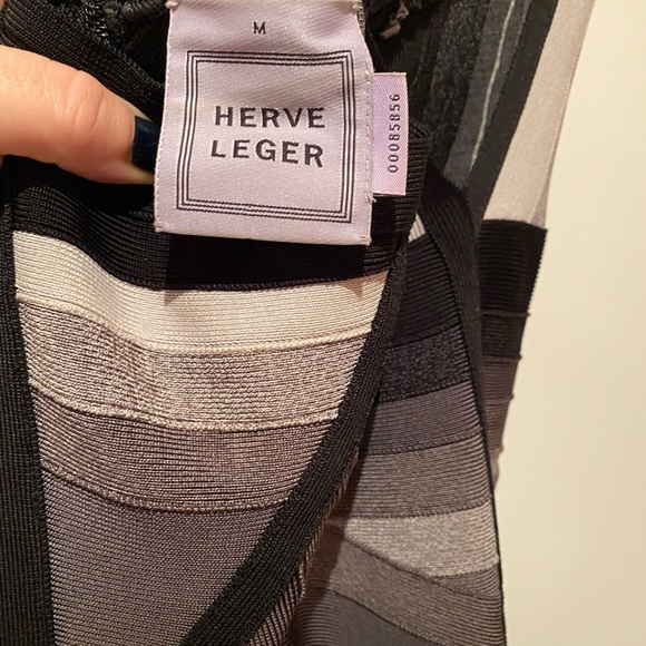 Herve Leger authentic black silver grey cocktail dress - Picture 4 of 4